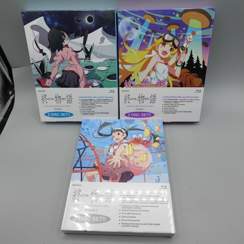 Owarimonogatari Aniplex USA Blu-ray Volume 1 2 3 set Limited Edition sealed lot